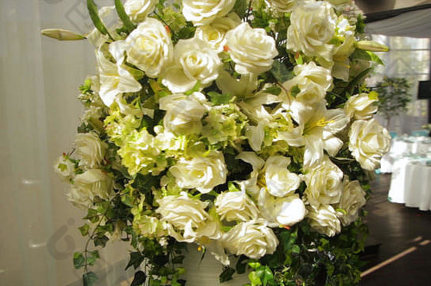 完美的花束噪音豪华的玫瑰婚礼生日情人节一天新娘的花束宴会大厅蓝色的白色粉红色的玫瑰