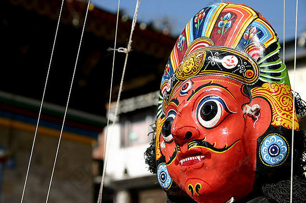 尼泊尔杜巴尔广场的木偶