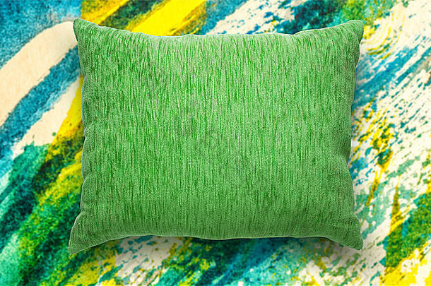 软空白绿色枕头水彩背景