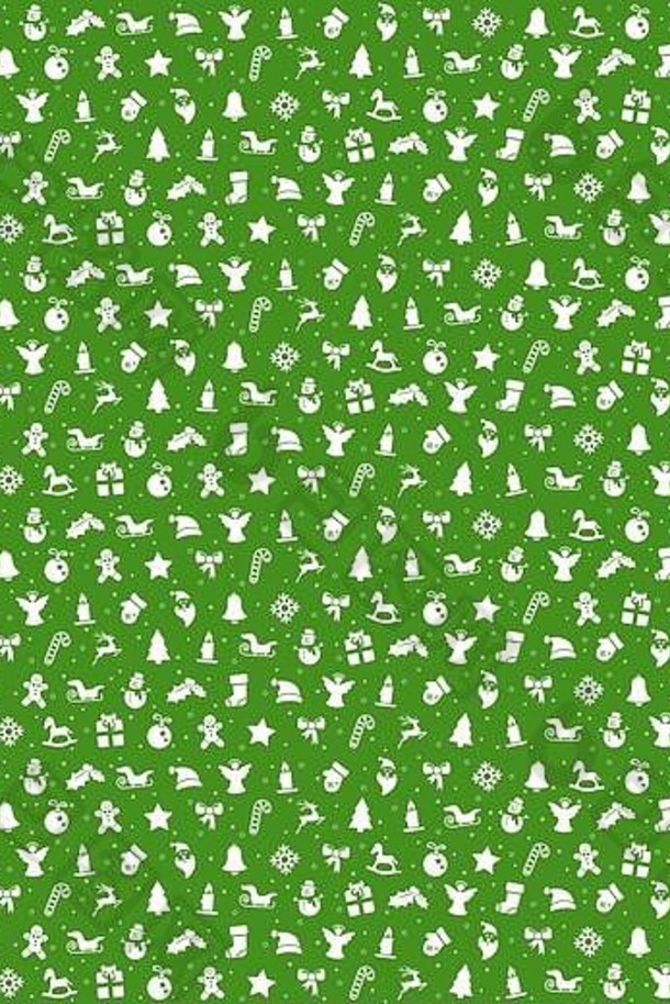 无缝的圣诞节背景彩色的绿色由典型的圣诞节图标圣诞老人老人蜡烛snowfalke树姜饼男人。星星