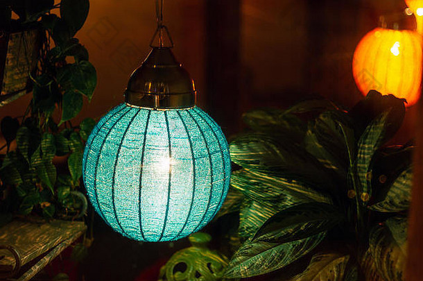 绿色灯晚上光室内装饰古董球灯笼
