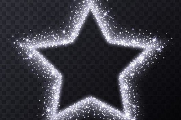 银明星框架闪光耀斑摘要发光的粒子白色星尘号光效果