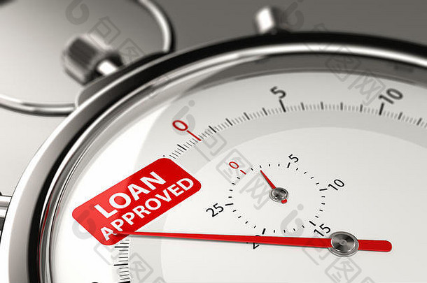 插图高度精确的钟表针指出文本贷款批准快速批准概念