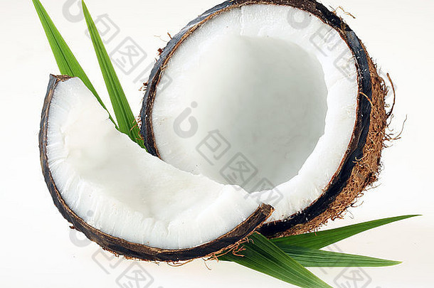 新鲜的椰子白色