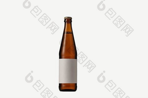 空金彩色的啤酒瓶对象孤立的白色工作室背景概念啤酒饮料娱乐酒精Copyspace酒吧餐厅啤酒厂商店广告