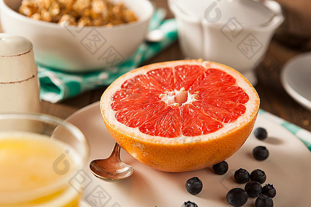 健康的有机葡萄柚早餐咖啡汁