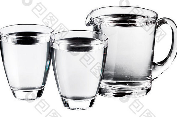 玻璃的玻璃杯壶水减少