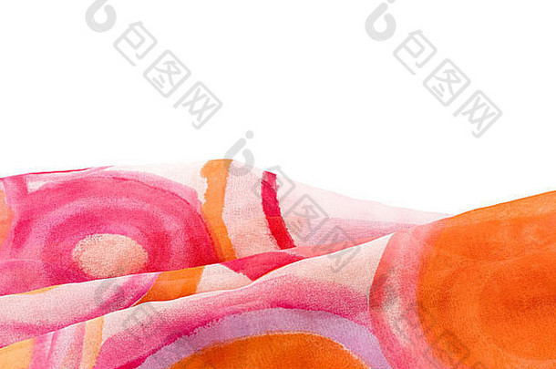 粉红色圆圈的丝巾。非常详细的特写镜头。上面的空间