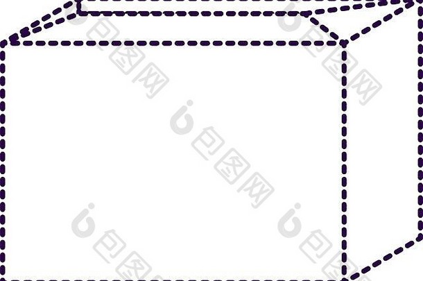 紫色虚线轮廓的密封纸箱图标