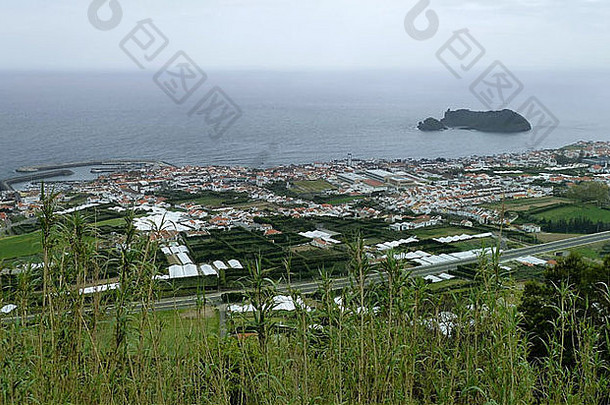 海边风景包括村亚速尔葡萄牙