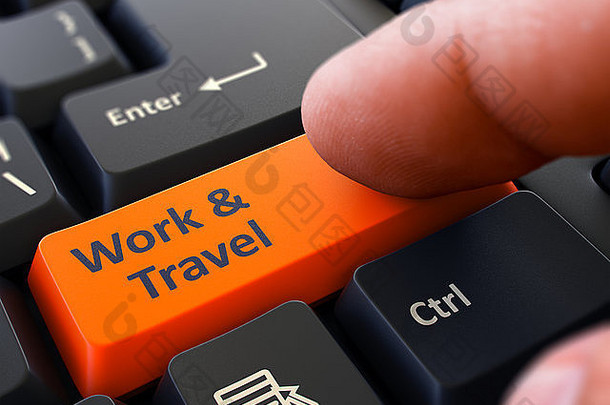工作旅行点击橙色键盘按钮