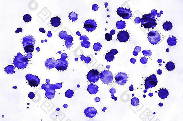 彩色紫罗兰色水彩画湿刷液体背景壁纸和名片。Aquarelle亮色抽象手绘纸纹理
