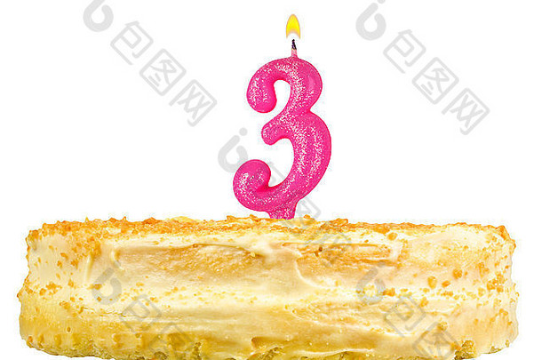 三号蜡烛生日蛋糕
