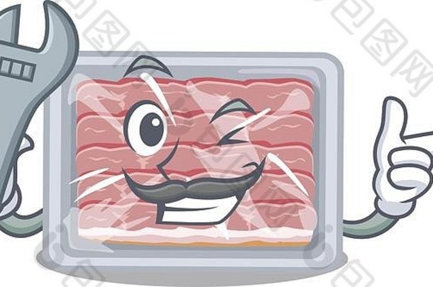 冷冻熏肉机械吉祥物设计理念图