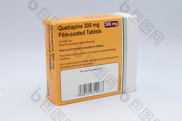 奎硫平300毫克薄膜包衣片。奎硫平是一种非典型抗精神病药物，用于治疗