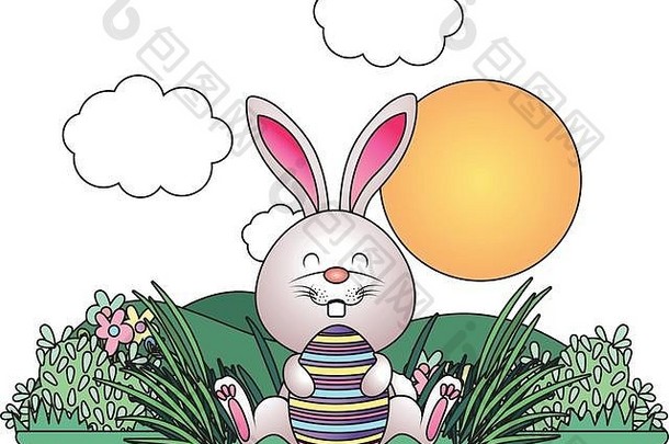 兔子复活节鸡蛋