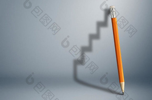 成功的<strong>努力</strong>和挑战的商业理念，铅笔楼梯。