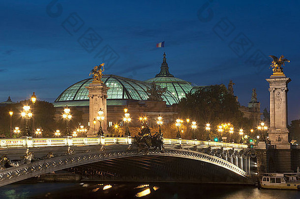 亚历山大三世大桥和大皇宫，巴黎，法兰西岛，法国