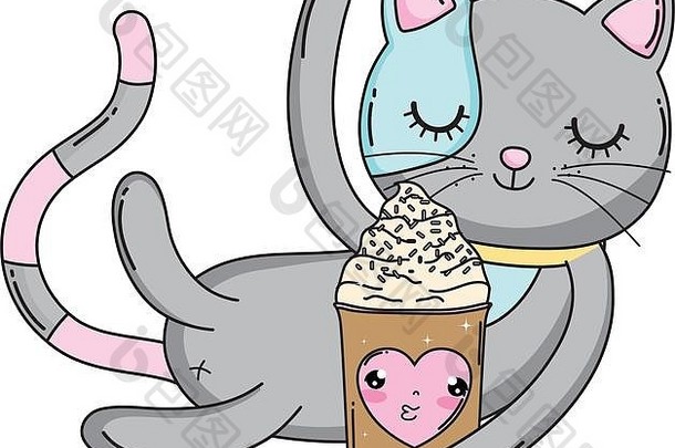 可爱的猫冰奶油