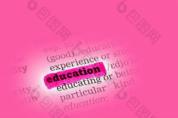 教育字典定义highkighted粉红色的标记