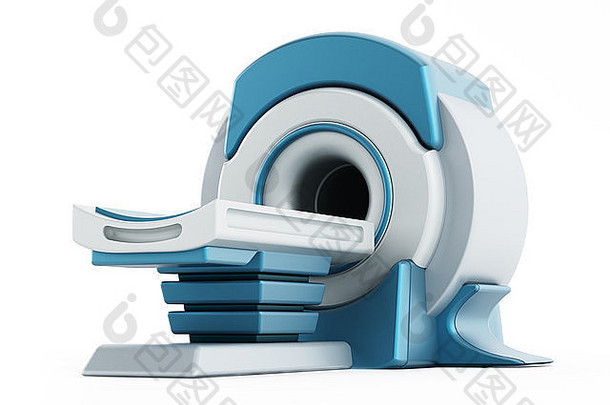在白色背景上隔离的磁共振成像MRI系统。