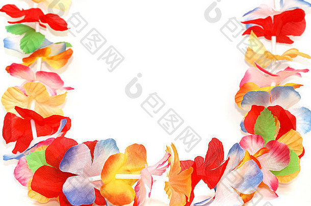 传统的夏威夷色彩斑斓的花项链