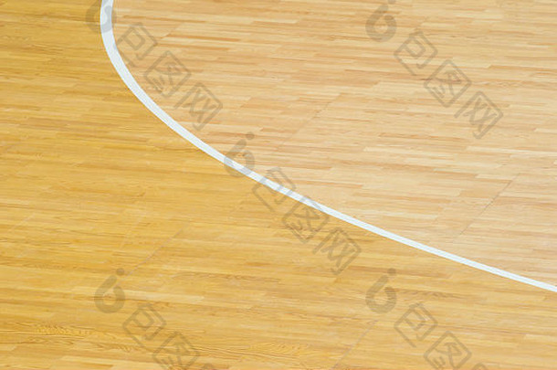 木地板上排球篮球羽毛球五人制足球手球法院光效果木地板上体育大厅标记行行木