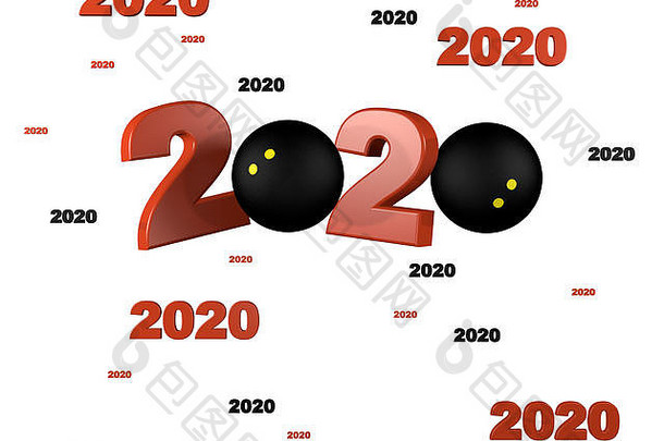 许多带有白色背景的壁球2020设计