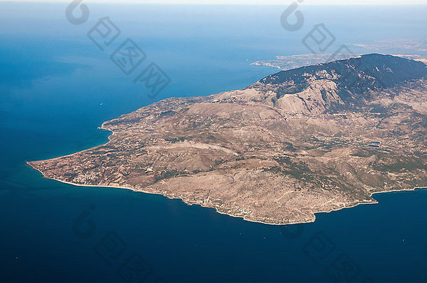 空中视图凯法利尼亚岛最大爱奥尼亚岛屿西方希腊