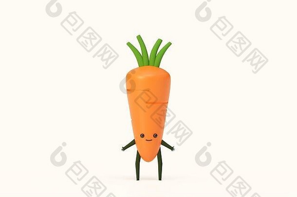 胡萝卜植物蔬菜建模插图渲染健康的食物概念