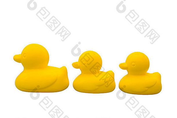 3只黄色塑料鸭