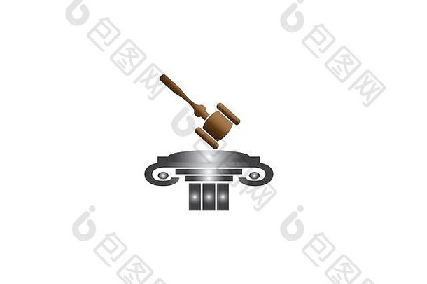 木法官槌子拍卖锤法律罗马支柱列标志设计