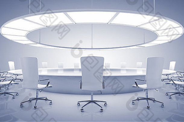 现代椭圆形会议室