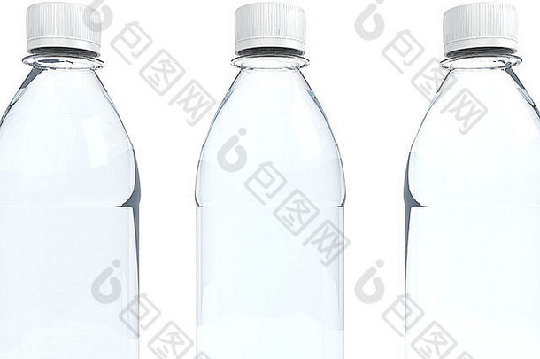 瓶水孤立的白色背景
