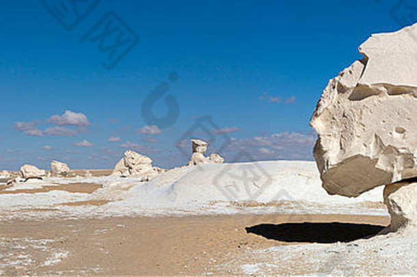 全景拍摄因塞尔伯格周围脊沙子白色沙漠关闭法拉夫拉绿洲埃及非洲