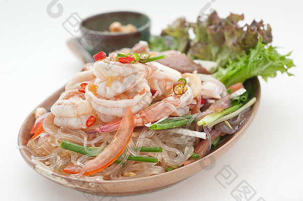 泰国菜和中国菜国际菜系白色隔离