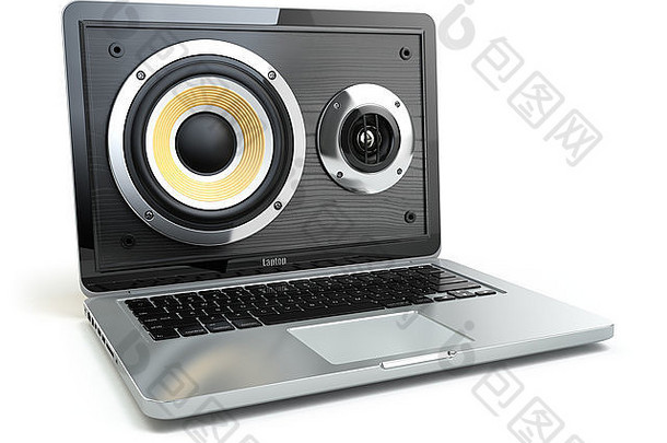 数字音频音乐软件概念移动PC扬声器
