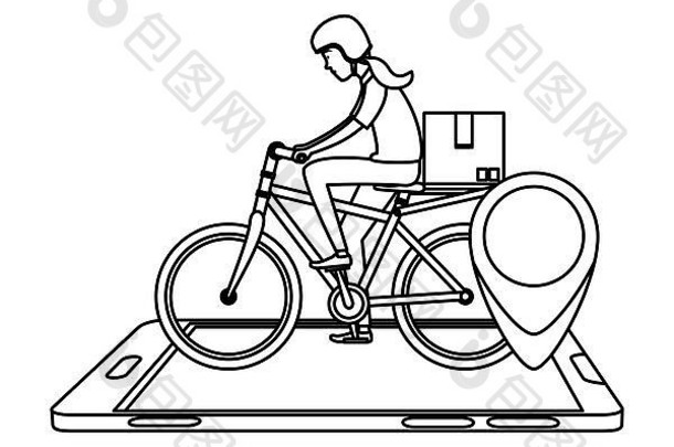 交付工人自行车运输盒子智能<strong>手机</strong>