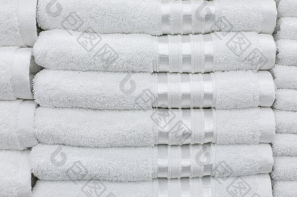 白色特里毛巾谎言行覆盖计划清洁毛巾酒店水疗中心体育复杂的卫生产品浴淋浴