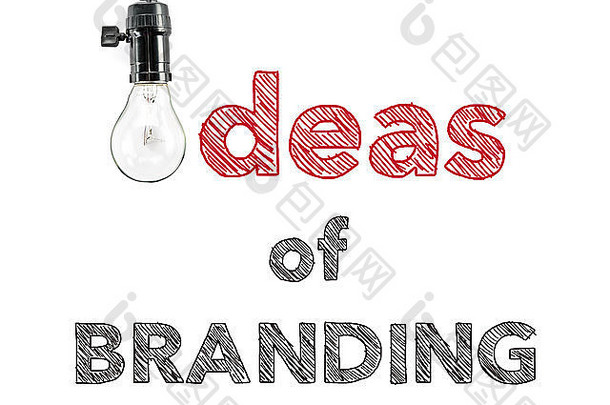品牌创意短语和灯泡，手写市场创意创意策略