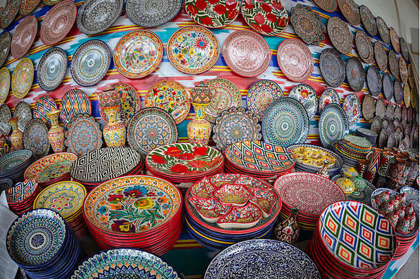 盘子锅街市场城市布哈拉乌兹别克斯坦