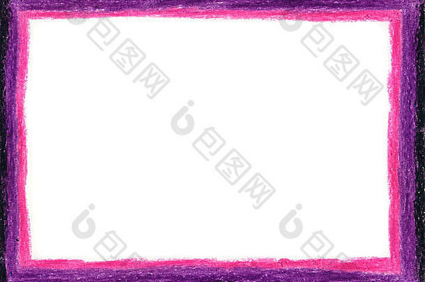 粉色和紫色蜡笔框，中间为白色