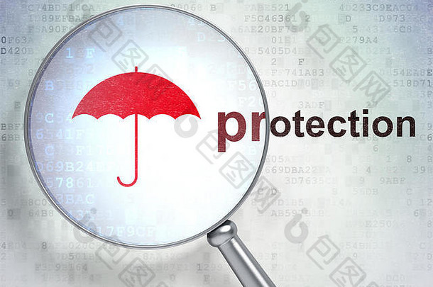安全理念：雨伞和光学玻璃保护