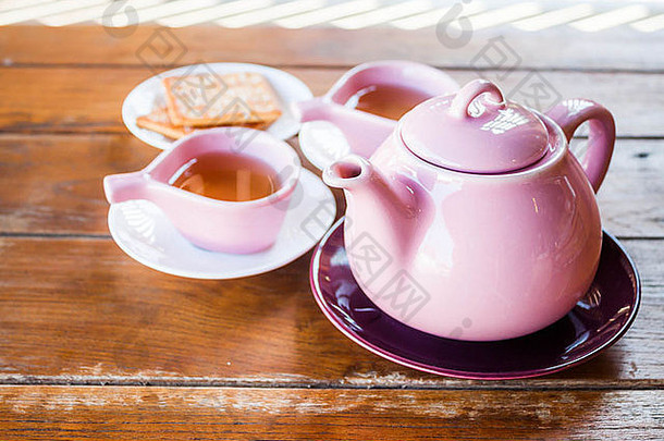 杯茶茶壶股票照片