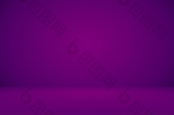 工作室背景概念-产品的暗渐变紫色工作室背景。