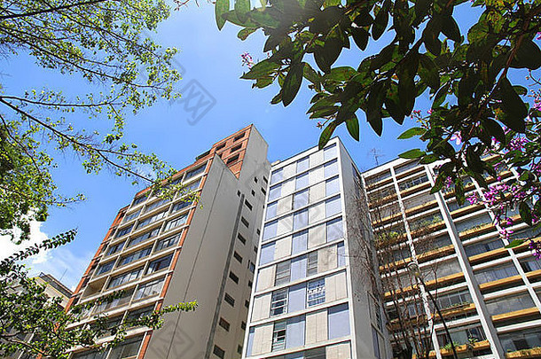 巴西圣保罗市中心的建筑立面。