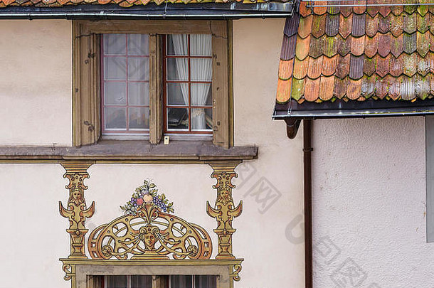 外观装饰壁画小镇卢塞恩瑞士