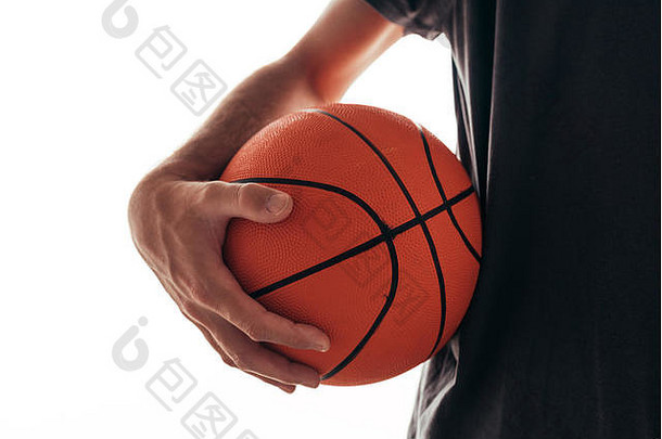 <strong>篮球</strong>训练，男子持球。健康的运动生活方式、娱乐和锻炼