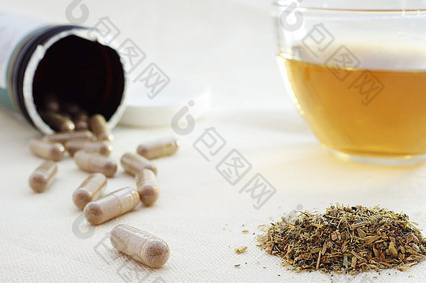 Herbal茶Herbal药片混合物干草本植物