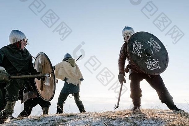勇士维京人战斗攻击冬天时间